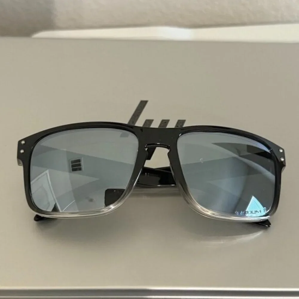 OO9102 Oakley Holbrook Dark Ink Fade Prizm Polarized Silver Reflective Lenses - Picture 3 of 8
